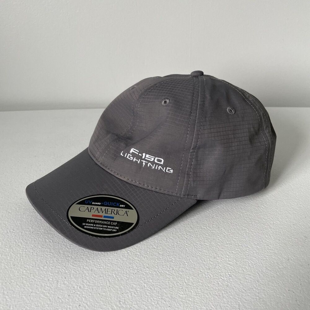 CapAmerica F-150 Lightning Baseball Hat Cap Gray White Men's One Size